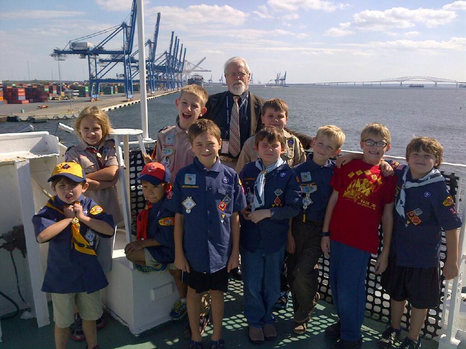 Walt leading Pack 307 on a tour of the NS Savannah